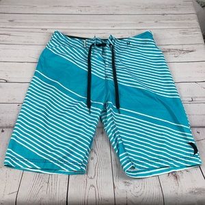 Hurley blue & white board shorts size 31